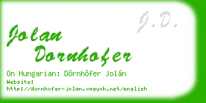jolan dornhofer business card