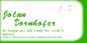 jolan dornhofer business card